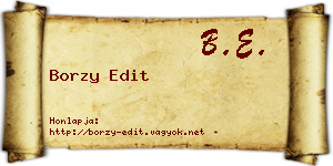 Borzy Edit névjegykártya