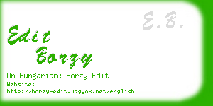edit borzy business card